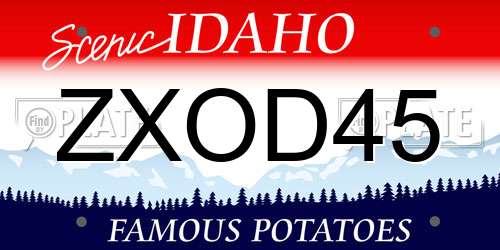 ZXOD45 Idaho License Plate