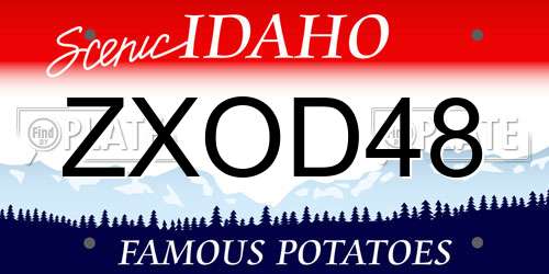 ZXOD48 Idaho License Plate