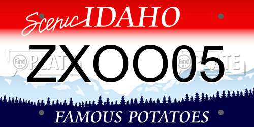 ZXOO05 Idaho License Plate