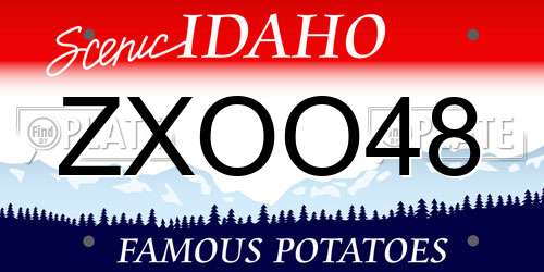 ZXOO48 Idaho License Plate