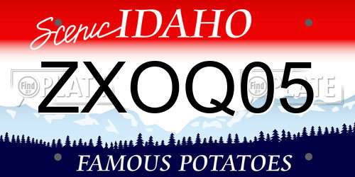 ZXOQ05 Idaho License Plate