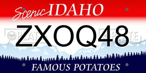 ZXOQ48 Idaho License Plate