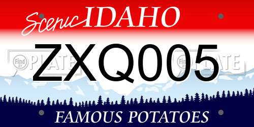 ZXQ005 Idaho License Plate