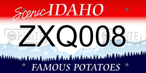 ZXQ008 Idaho License Plate