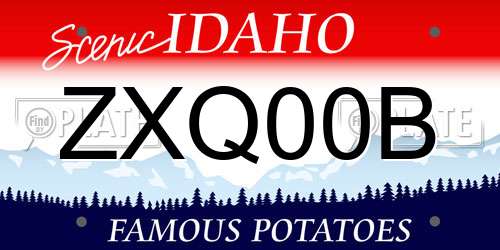 ZXQ00B Idaho License Plate