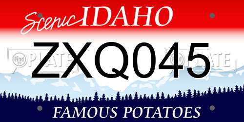 ZXQ045 Idaho License Plate
