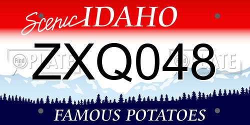 ZXQ048 Idaho License Plate