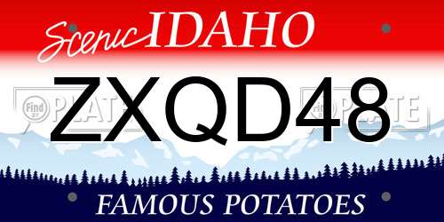 ZXQD48 Idaho License Plate