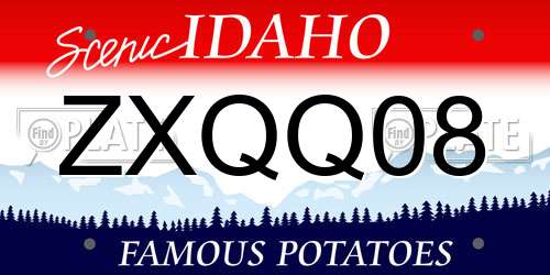 ZXQQ08 Idaho License Plate