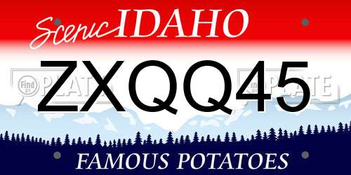 ZXQQ45 Idaho License Plate