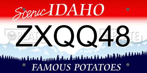ZXQQ48 Idaho License Plate