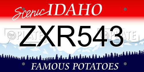 ZXR543 Idaho License Plate