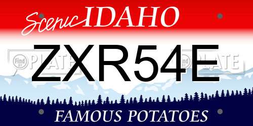 ZXR54E Idaho License Plate