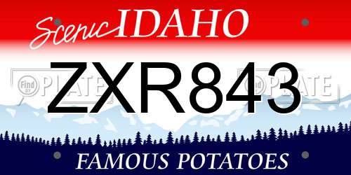ZXR843 Idaho License Plate