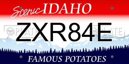 ZXR84E Idaho License Plate