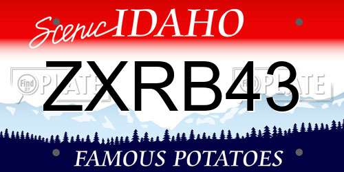 ZXRB43 Idaho License Plate