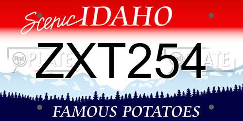 ZXT254 Idaho License Plate
