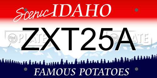 ZXT25A Idaho License Plate