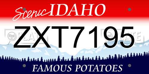 ZXT7195 Idaho License Plate