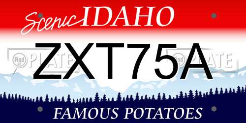 ZXT75A Idaho License Plate