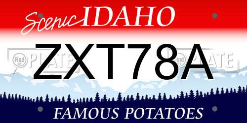 ZXT78A Idaho License Plate