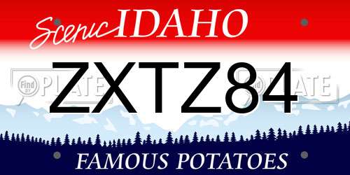 ZXTZ84 Idaho License Plate