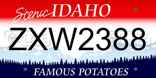 ZXW2388 Idaho License Plate