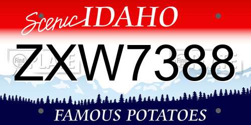 ZXW7388 Idaho License Plate
