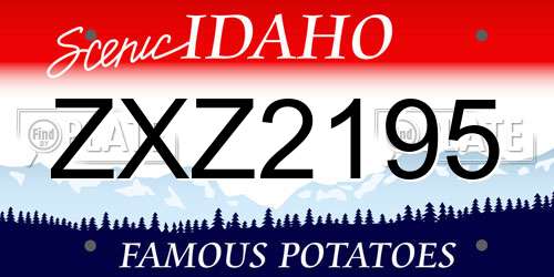 ZXZ2195 Idaho License Plate