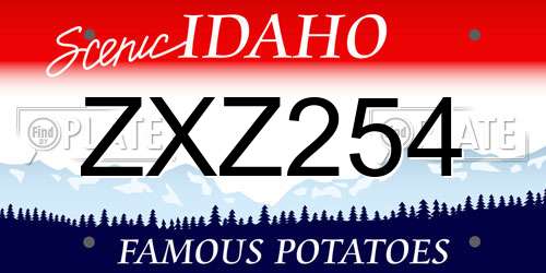 ZXZ254 Idaho License Plate