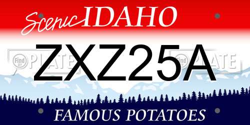 ZXZ25A Idaho License Plate
