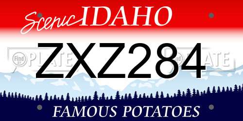 ZXZ284 Idaho License Plate