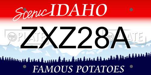 ZXZ28A Idaho License Plate