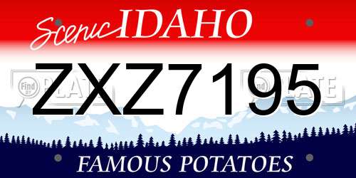 ZXZ7195 Idaho License Plate