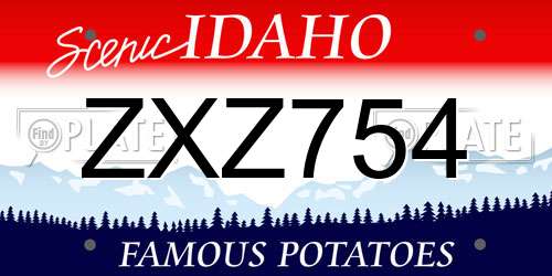 ZXZ754 Idaho License Plate