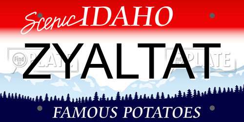 ZYALTAT Idaho License Plate