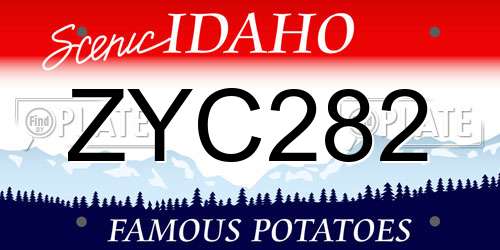 ZYC282 Idaho License Plate