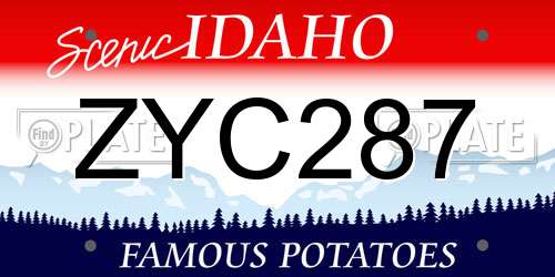 ZYC287 Idaho License Plate