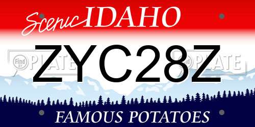 ZYC28Z Idaho License Plate