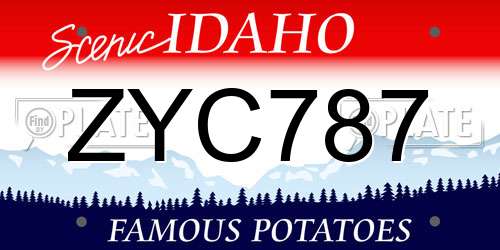 ZYC787 Idaho License Plate