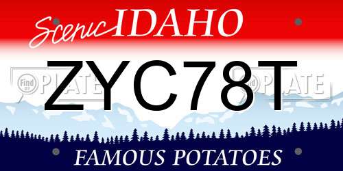 ZYC78T Idaho License Plate