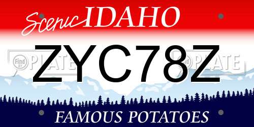 ZYC78Z Idaho License Plate