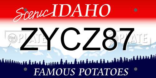 ZYCZ87 Idaho License Plate