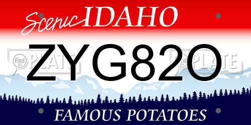 ZYG82O Idaho License Plate