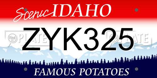 ZYK325 Idaho License Plate