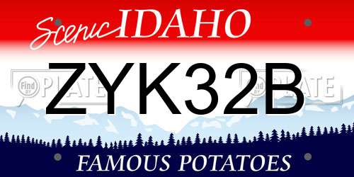 ZYK32B Idaho License Plate