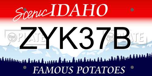 ZYK37B Idaho License Plate