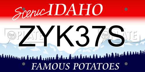 ZYK37S Idaho License Plate
