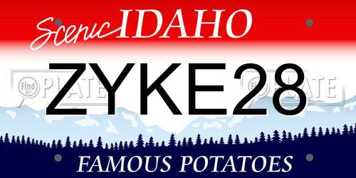 ZYKE28 Idaho License Plate