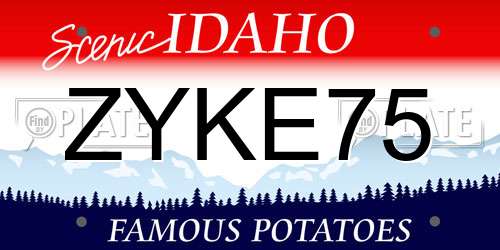 ZYKE75 Idaho License Plate